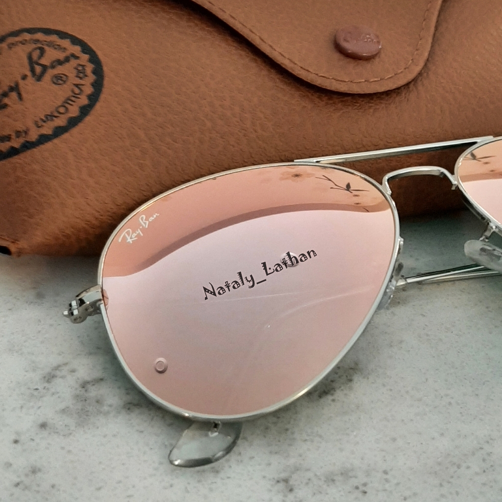Ray-Ban (Store Display) Aviator Pink Mirror RB3025 - Picture 3 of 10